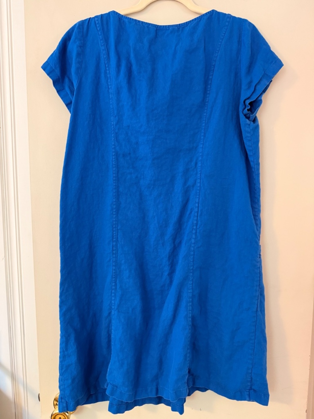 Boden 100% Linen Dress | Cobalt Blue | US 12R / UK 16R - Picture 2 of 6